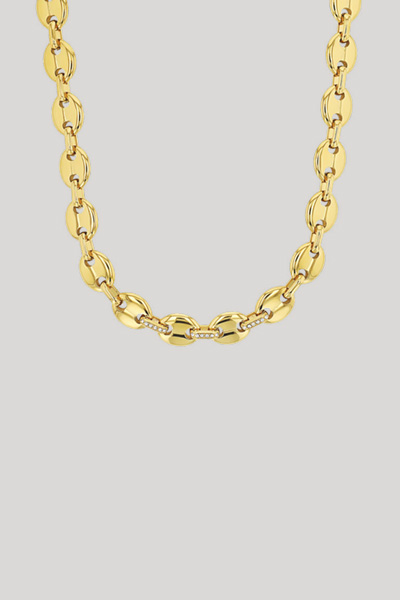 Leads to product detail page "Gold necklace with Preciosa"