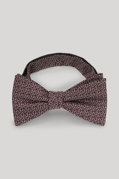 Satin-Fliege in Bordeaux gemustert