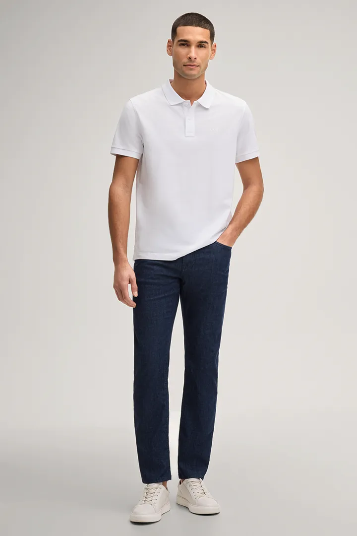 Leads to product detail page "Ambrosian Polo Shirt in White"