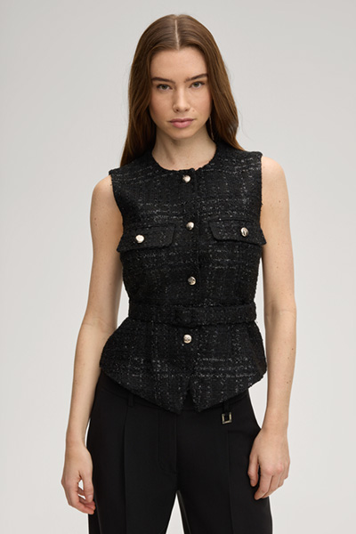 Weste Viola in Schwarz gemustert