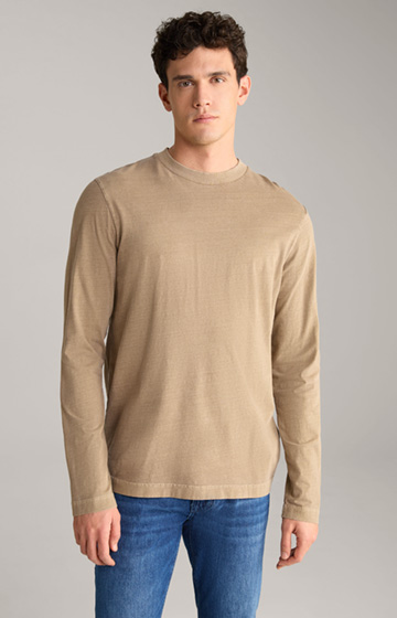 Carlito Long-sleeved Cotton Shirt in Light Brown