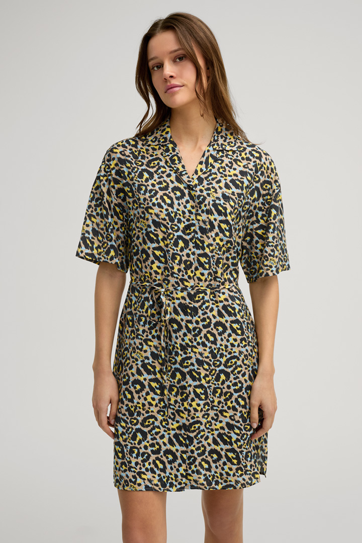 Demi Shirt Dress in a Leopard Pattern