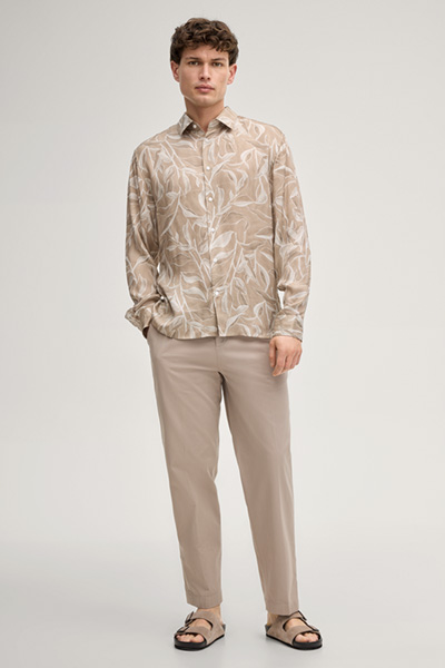 Hemd Matty in Beige gemustert