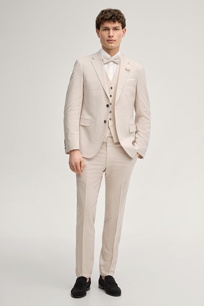 Weazer Suit Waistcoat in Light Beige