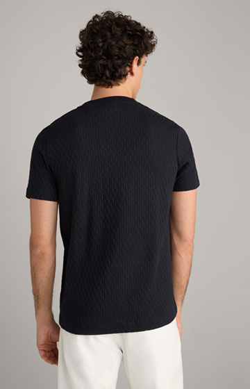 Cotton T-Shirt in a Textured Navy Finish