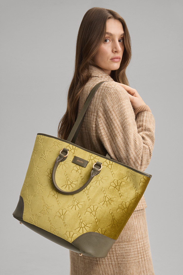 Leads to product detail page "Ricamo Dolce Meryl Handbag in Green"