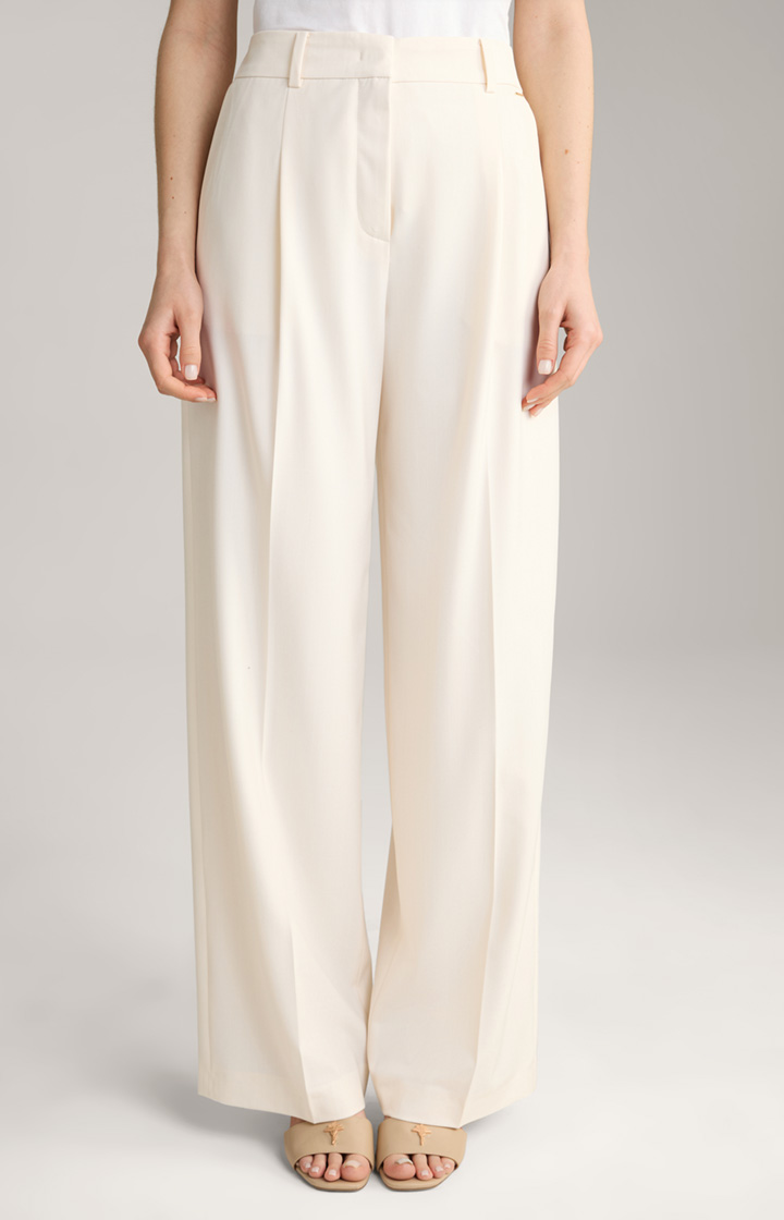 Marlene trousers with fine pinstripes in off-white
