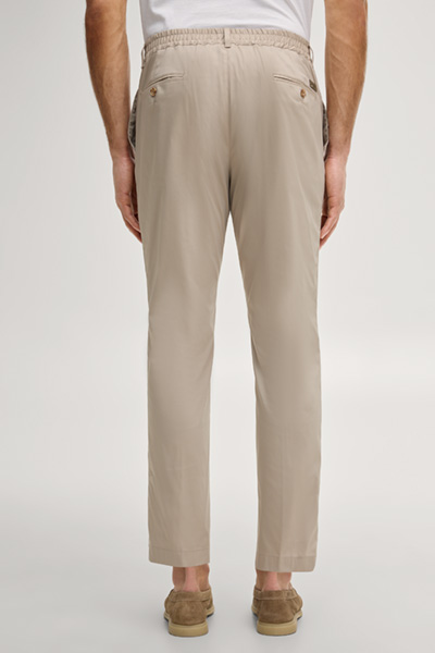 Lester modular suit trousers in brown/cream