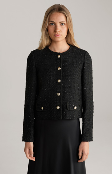 Tweed-Blazer in Schwarz