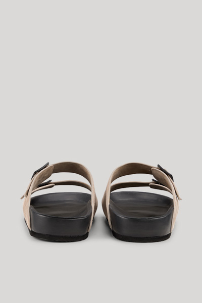 Velluto Stampa Portabella Sandals in Beige