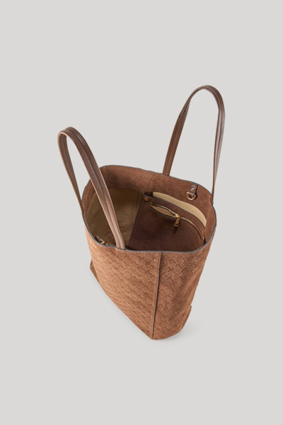 Cornflower-Shopper Velluto Stampa Elea in brown