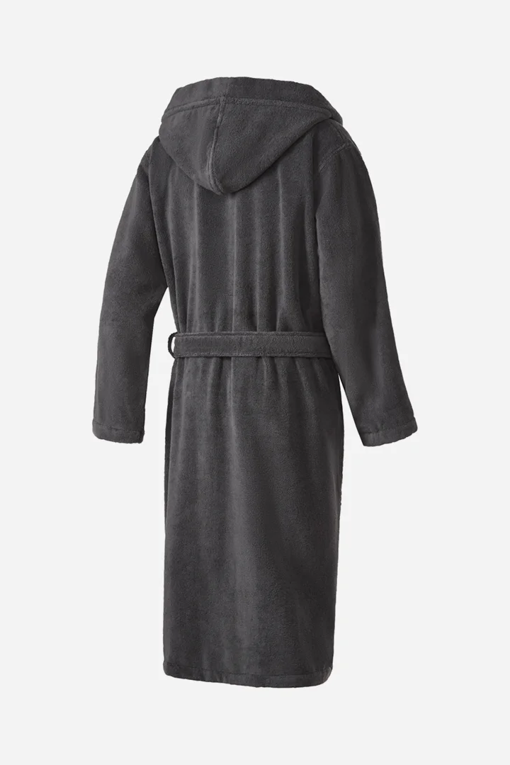 Leads to product detail page "Men's JOOP! SAUNA hooded bathrobe in dark grey"