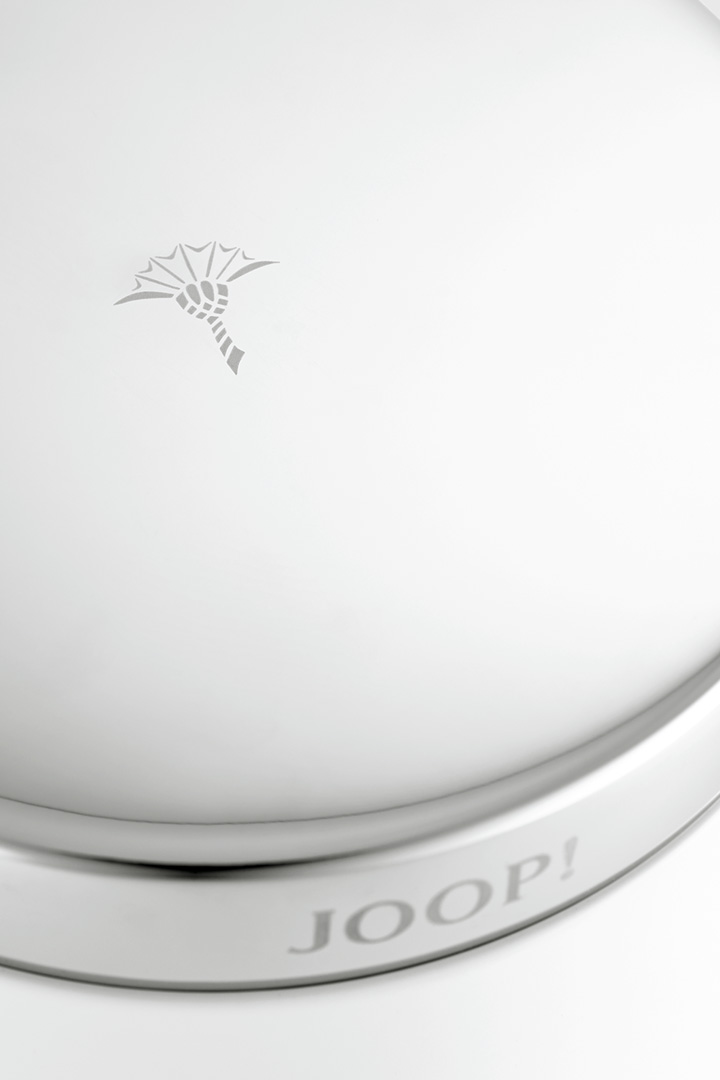 Führt zu Produktdetailseite „Mehrzweckdose rund, JOOP! CHROMELINE, Chrom/Weiß"