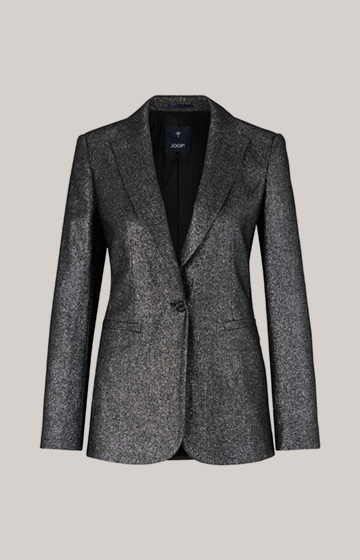 Wool Blend Blazer in Black/Glitter