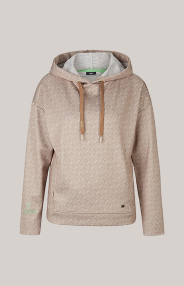 Hoodie in a Beige Pattern