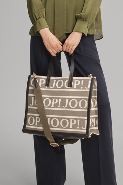 Paraffa Aurelia Shopper in Beige/Dark Blue