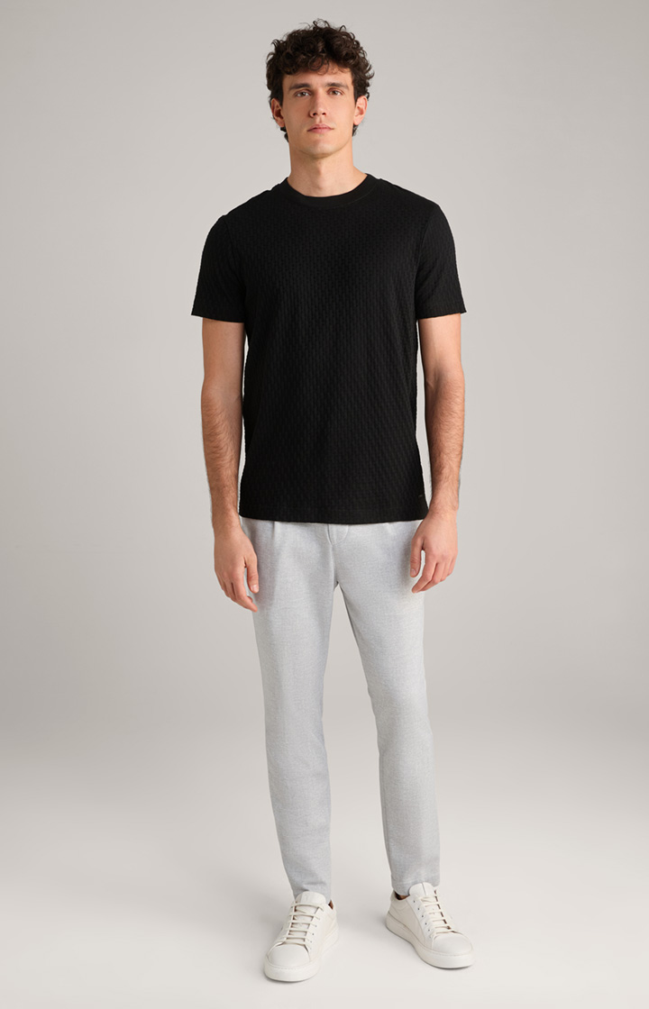 T-shirt bawełniany w kolorze czarnym o wyraźnej strukturze