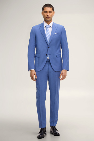 Baukasten-Sakko Herby in Mittelblau gemustert