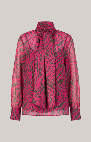 Chiffon Blouse in Pink/Dark Brown