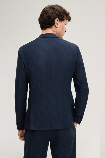 Dallas modular jacket in dark blue stripes