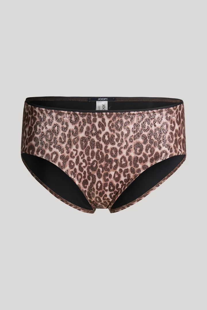 Leads to product detail page "Leopard print bikini bottoms in brown/beige"