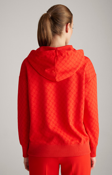 Bluza z kapturem w kolorze czerwonym we wzór
