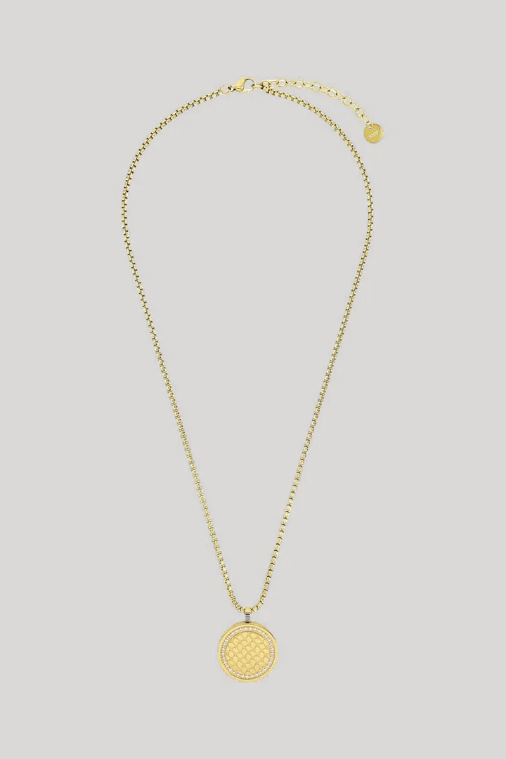 Führt zu Produktdetailseite „Halskette mit Medaillon-Anhänger in Gold"