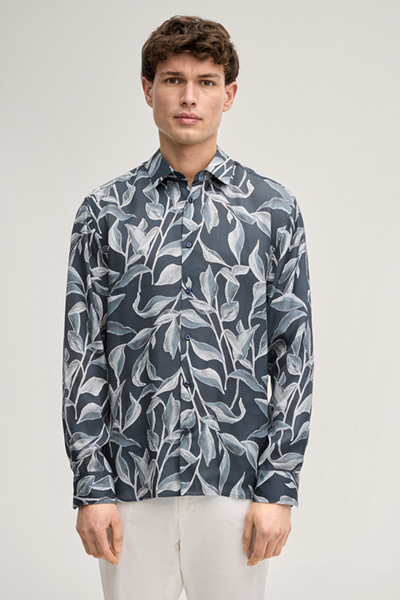 Hemd Matty in Navy gemustert