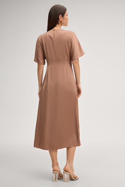 Dela satin dress in light brown