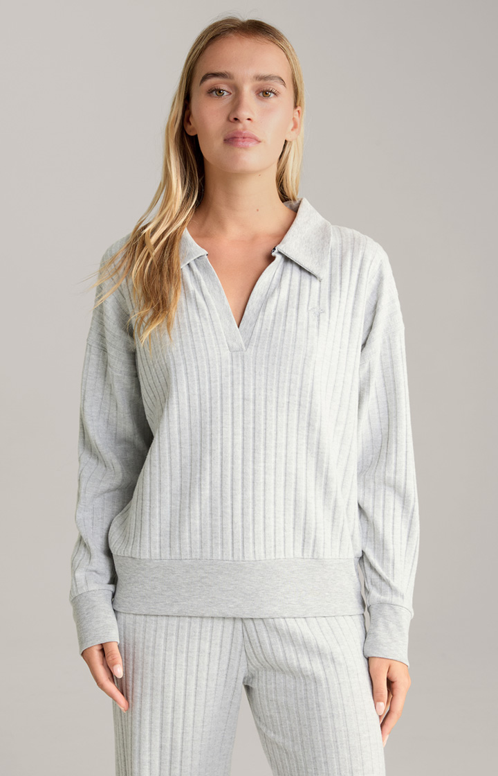 Loungewear Longsleeve in Grau meliert