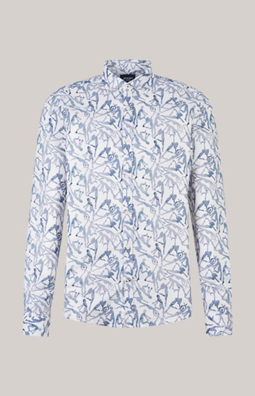 Heli Shirt in a White/Blue Pattern