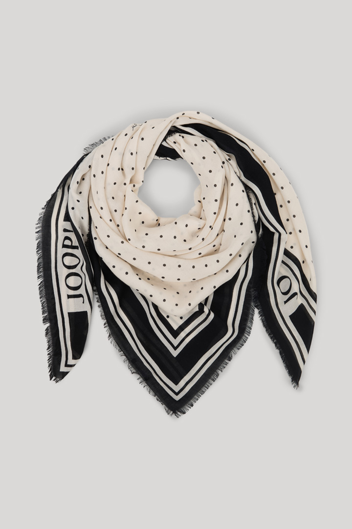 Führt zu Produktdetailseite „Tuch Adaliz in Champagner/Schwarz gepunktet"