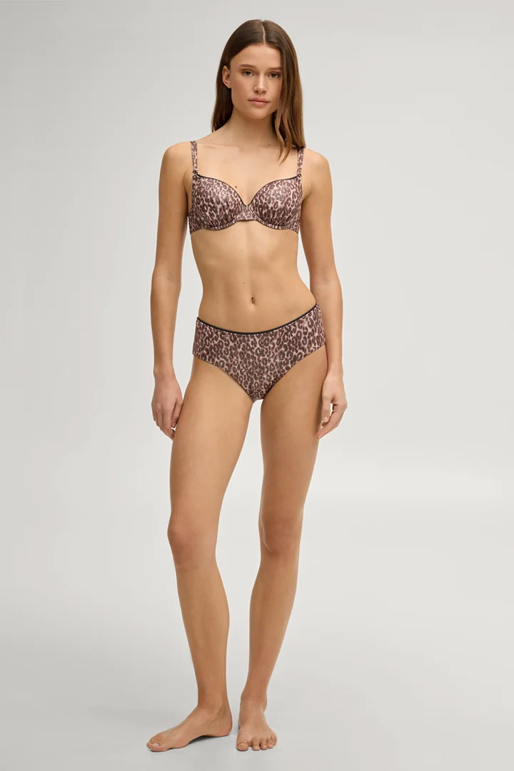 Leads to product detail page "Leopard print bikini bottoms in brown/beige"