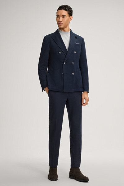 Heazy Herringbone Double-breasted Jacket in Dark Blue