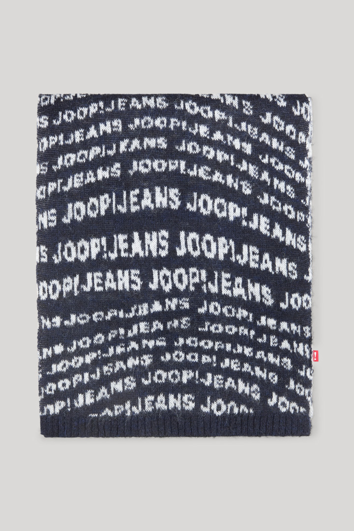 Ada Logo Scarf in White/Dark Blue