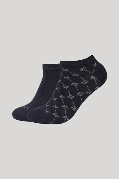 Führt zu Produktdetailseite „2-er-Pack Unisex Premium Sneaker-Socken in Navy/Navy gemustert"