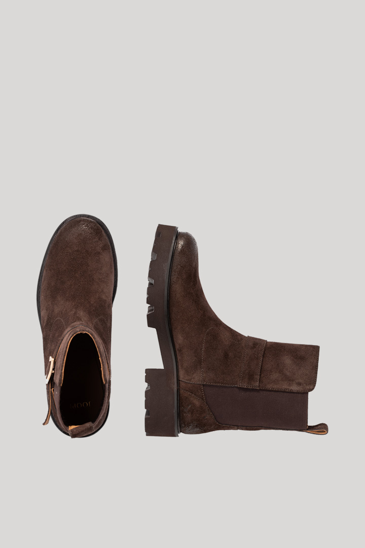 Chelsea Boots Velluto Stampa Mariana in Dunkelbraun