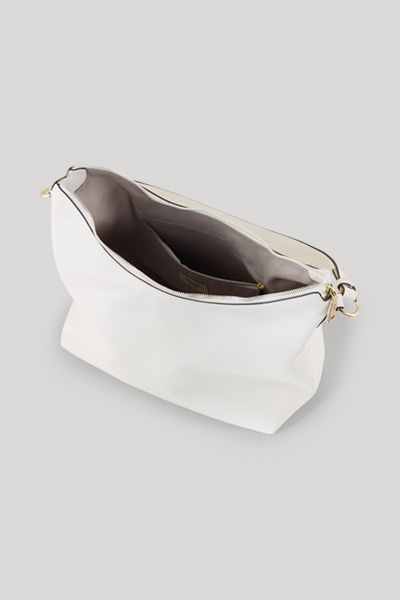 Leads to product detail page "Cuore lettera dalia hobo bag in white"