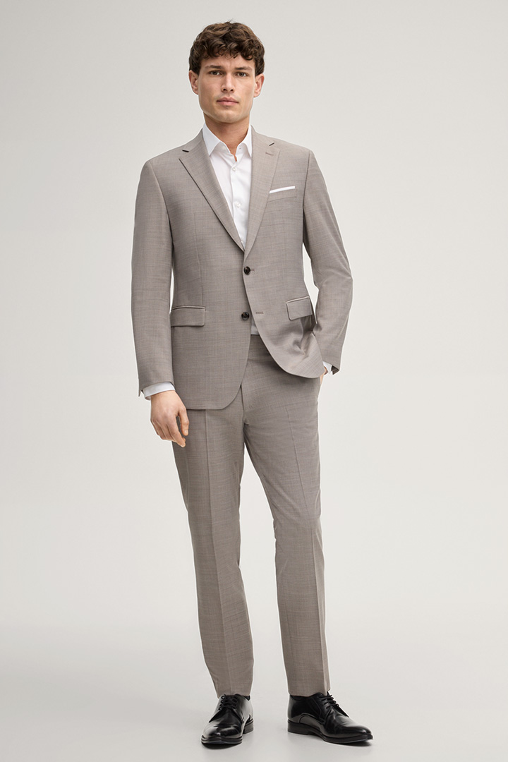 Führt zu Produktdetailseite „Baukasten-Anzughose Brad in Braun meliert"