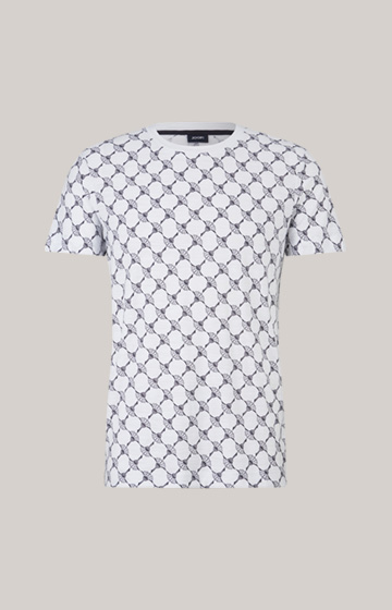 Cornflower-T-Shirt Tyron in Weiß gemustert