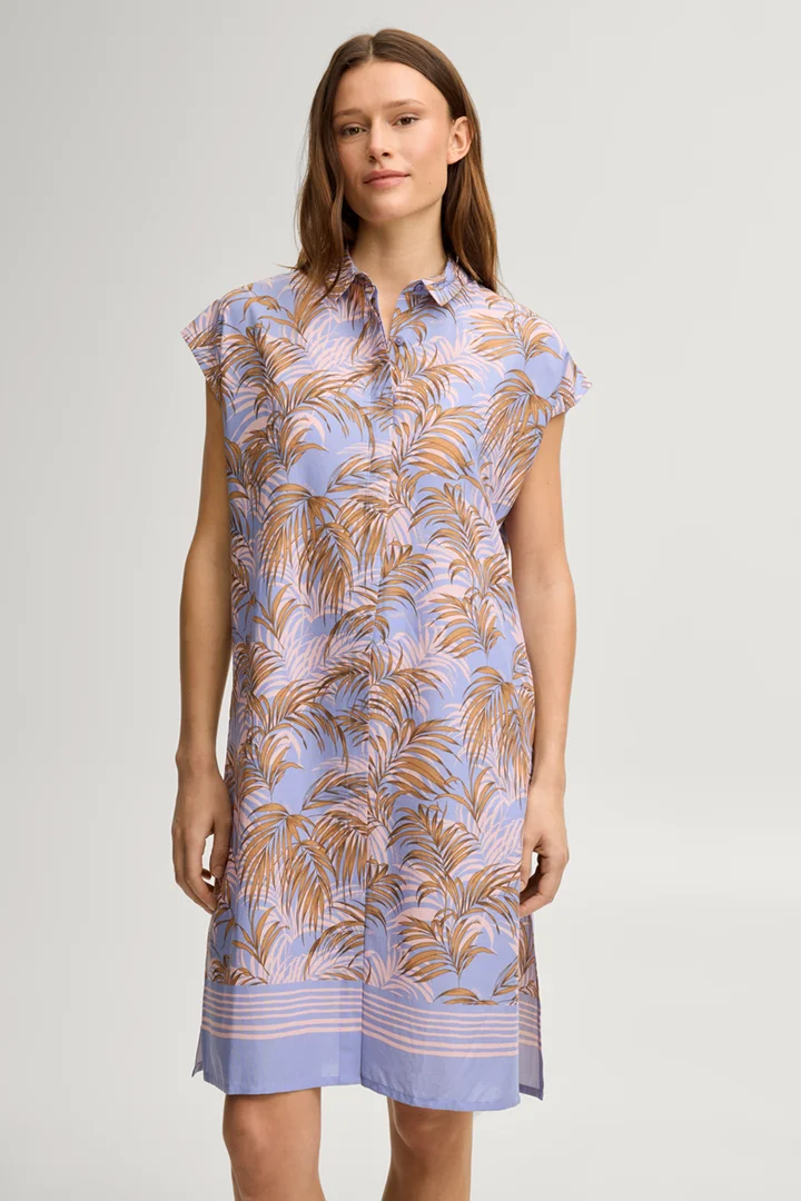 Leads to product detail page "Palmeras Beach tunic in lilac/brown patterned"