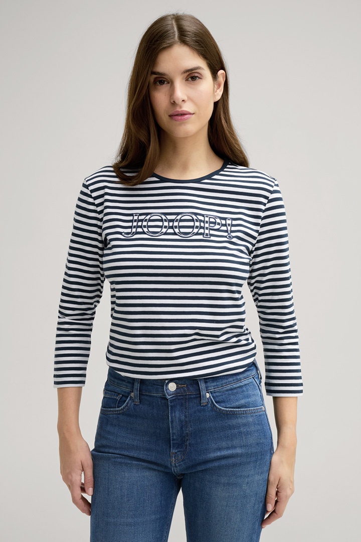 Tala Long-sleeved Top in Navy/White Stripes