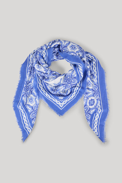 Tuch Adalia in Blau/Weiß gemustert