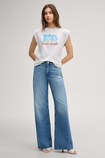 Wide Leg Jeans Maila in Blue Denim