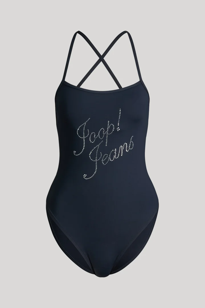 Leads to product detail page "Navy swimsuit"