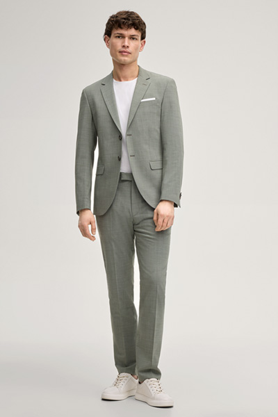 Damon-Gun Suit in Green Melange