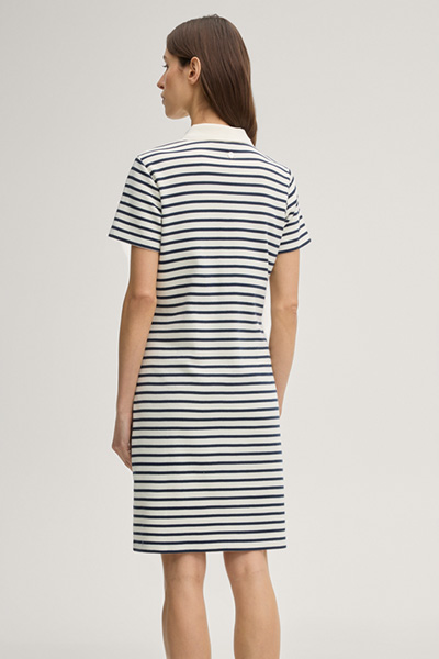 Polo-Kleid Travissa in Navy/Creme gestreift