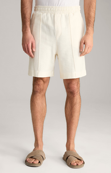 Baumwoll-Shorts Damiano in Creme strukturiert