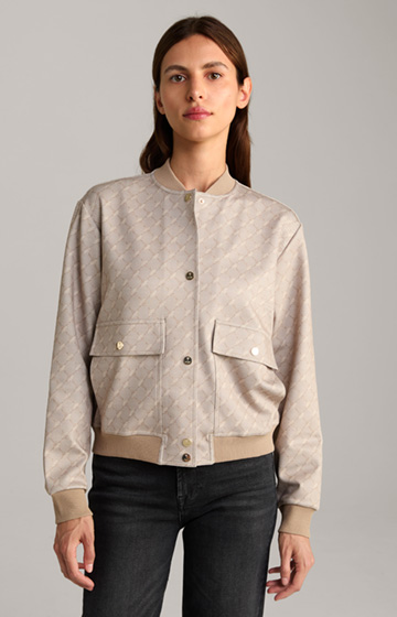 Sweatshirt Jacket in a Beige Pattern