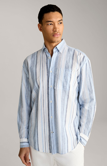 Hawes Shirt in Light Blue/White Stripes